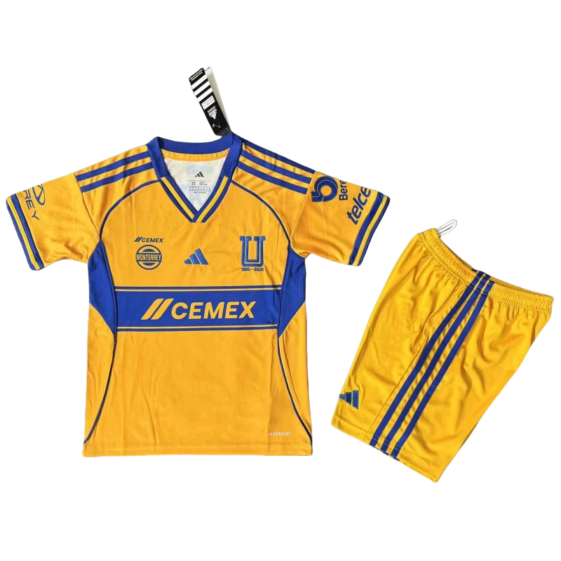 Conjunto de fútbol Infantil Tigres UANL 2025-26 — Local, maillot + short 3