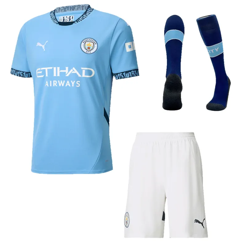Conjunto de fútbol Manchester City 24-25 — Local, maillot + short + chaussettes 1