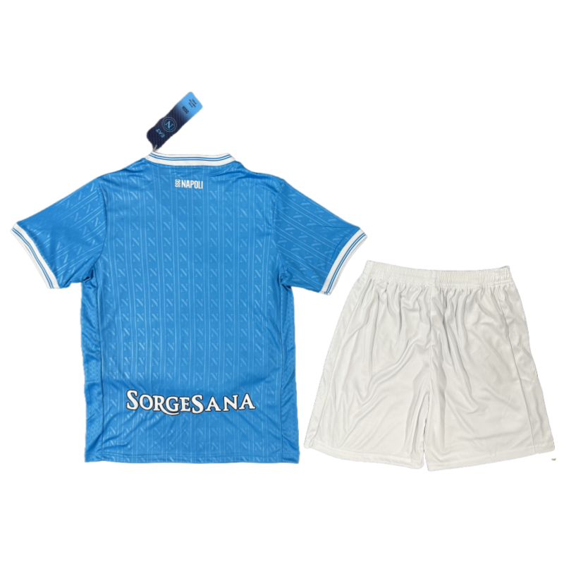 Conjunto de fútbol Infantil Napoli 2025-26 — Local, versión aficionado, bleu 2