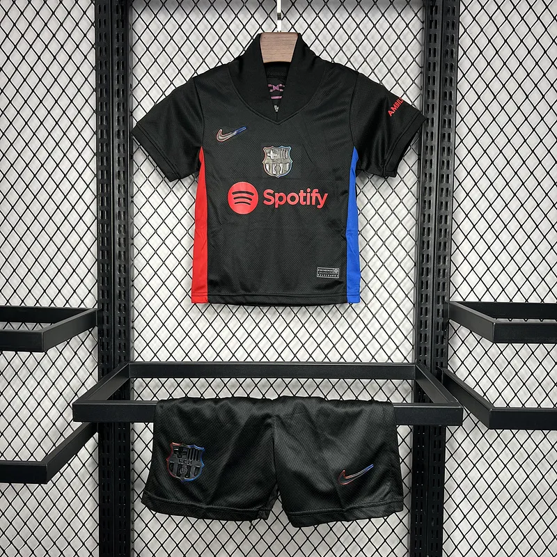 Conjunto de fútbol Infantil Barcelona 24-25 — Visitante, maillot + short 3