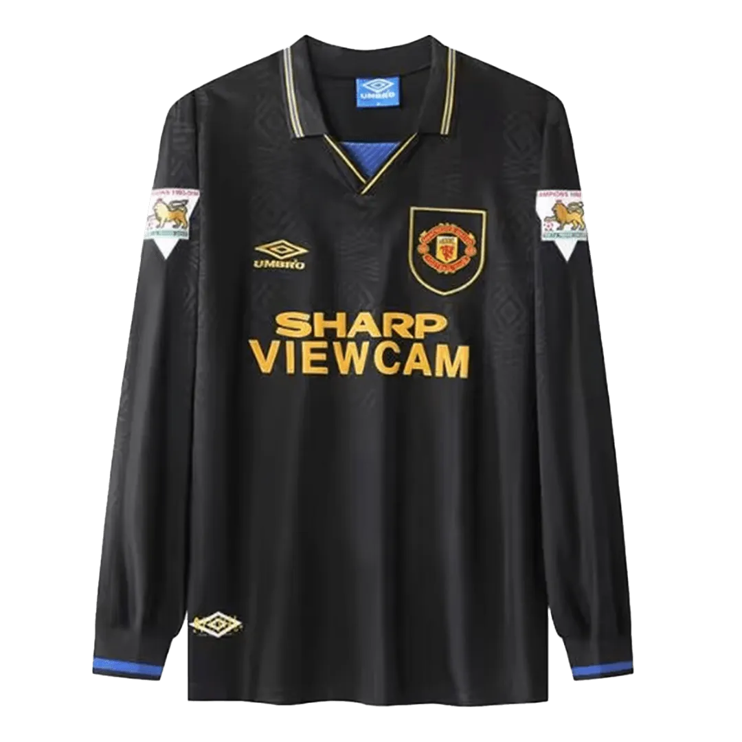 Camiseta de fútbol Retro Manchester United 1993/95 — Visitante, Manga larga 1
